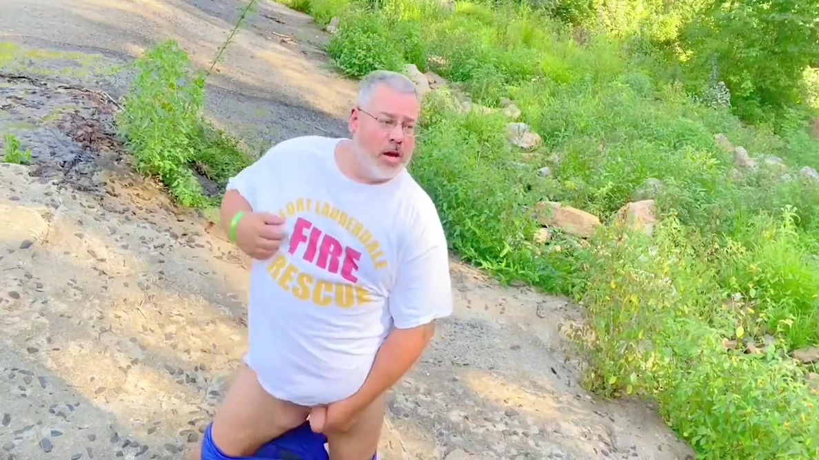 My Step-daddy Firefighter Has Fun While I Video Him Cum