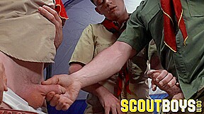 ScoutBoys DILF scoutmaster seduces and barebacks two scouts