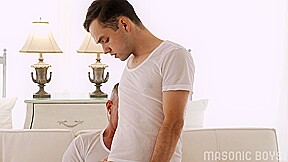 Suited hung DILF barebacks smooth innocent twink