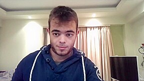 Hairy greek straight guy cums on the floor