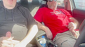 Stroking Our Cocks In Car In A Parking Lot