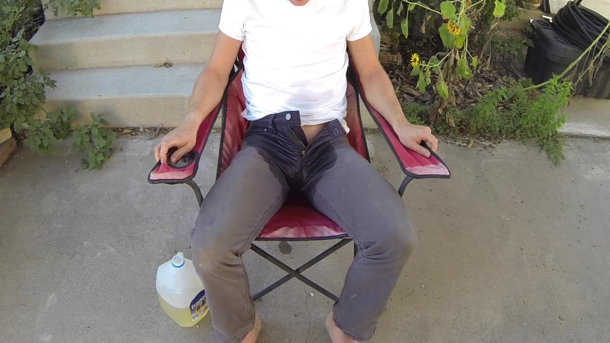 Wetting And Pouring A Jug Of Piss On Myself + Tasting My Cum