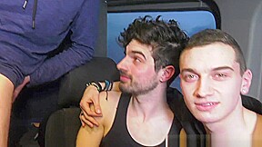 Amazign gang bang in bus oin the road in Paris 2 – InterracialBarebackSex
