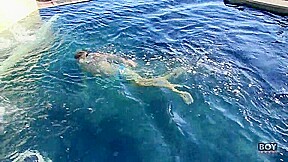 Tyler Thayer Enjoys Stroking His Massive Cock In The Pool