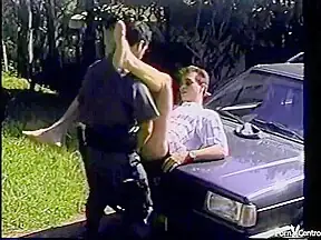 Brunette Hair Fellow Is Fucked Hard On The Hood Of His Car