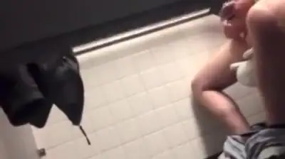 Men room spy jerk off