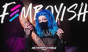 Masked Goth Femboy Bounces On Huge Cock, Scene #01