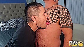 BEARFILMS Tattooed Bear El Macho Activo Slides Dick Into Kryz XXX Hairy Hole