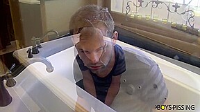 BoyPissing: Preston Ettinger feast on Dustin Fitch and his pals delicious dicks and hot piss