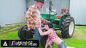 FEMBOYISH – Ranch Owner Marcus McNeil Hard Fucks Cowgirl Femboy Sydney Next To His Tractor