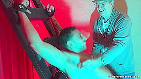 MyFriendsFeet: Bound Luca R laughs hard while being tickled by a horny daddy