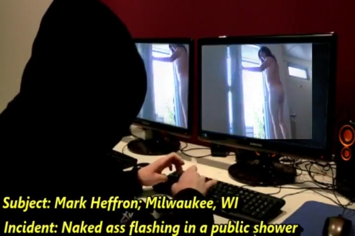 Public shower nude flashing