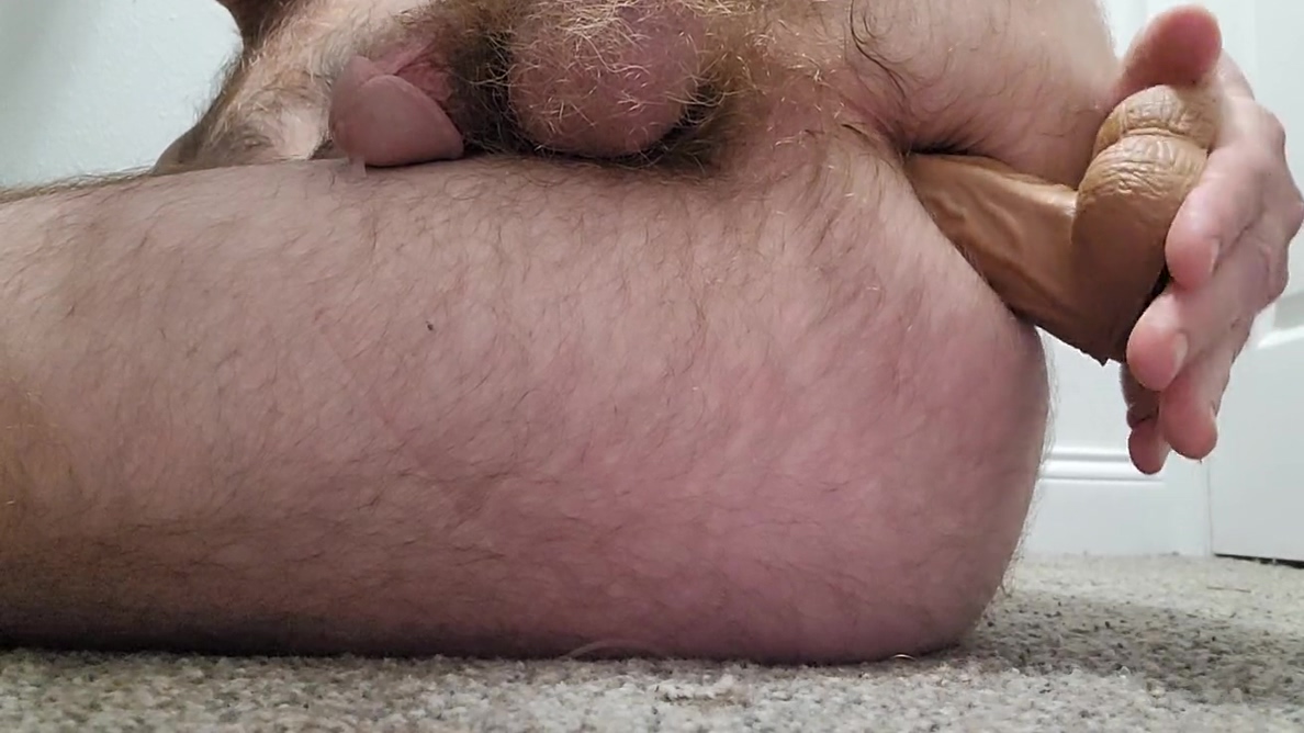 Ass Fucking A Dildo Until I Squirt All Over My Hairy Asshole And Balls