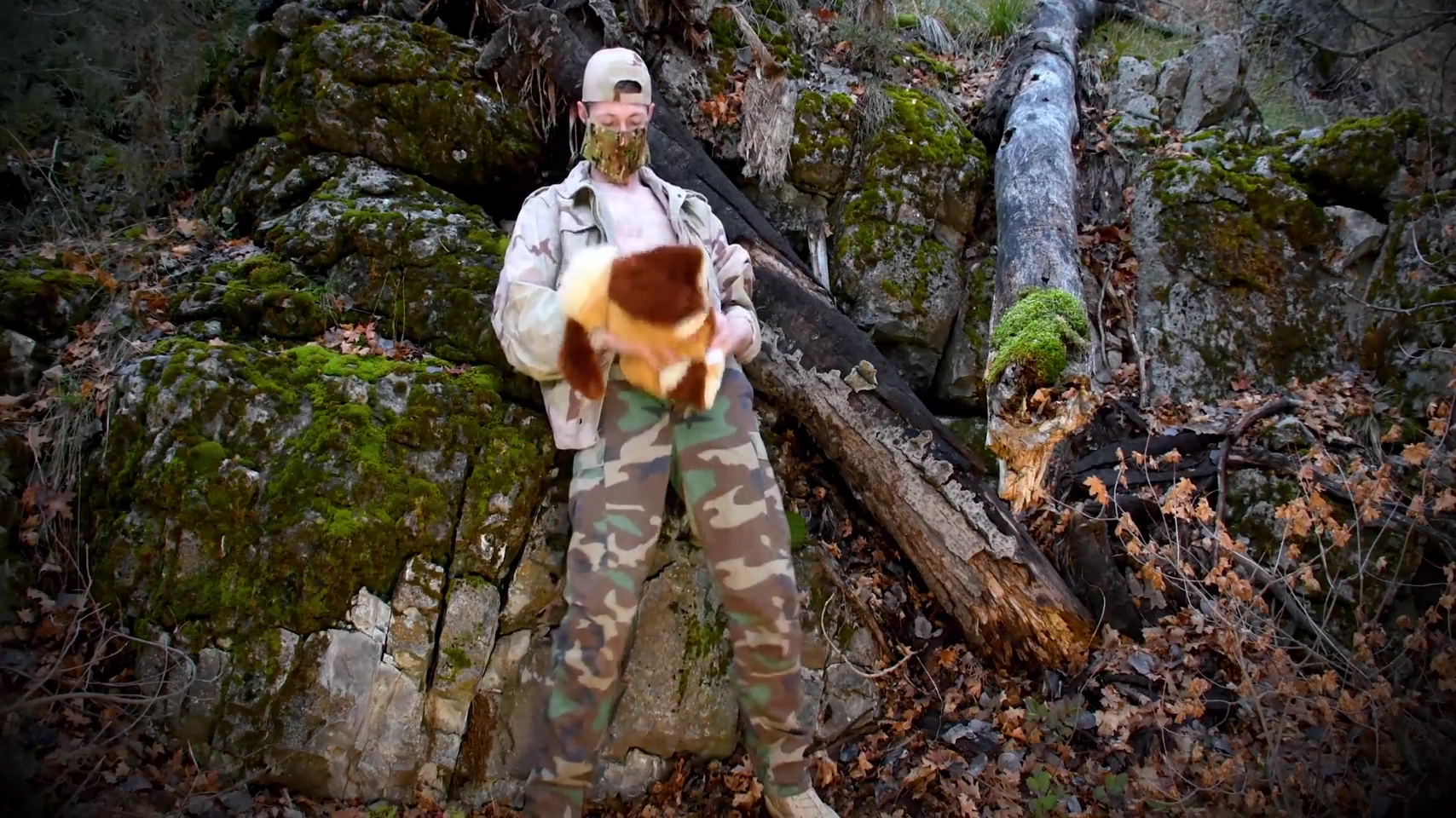 Soldier Humps Plush Pillow In Dark Forest Until; He Cums! Cumming This Way Is Always So Powerful Pleasing = Yummy!!! 12 Min