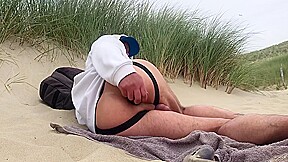 Beach Voyeurism: Public Play, Stripping, Pissing, Anal Dildo & Big Cum Load