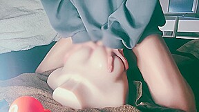 Cuteboy Cumshot By Rubbing His Cock Against Her Tits