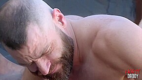 NastyDaddy: Big Red Bear Cain Marko Pounds Jake Morgan Hard By The Lockers