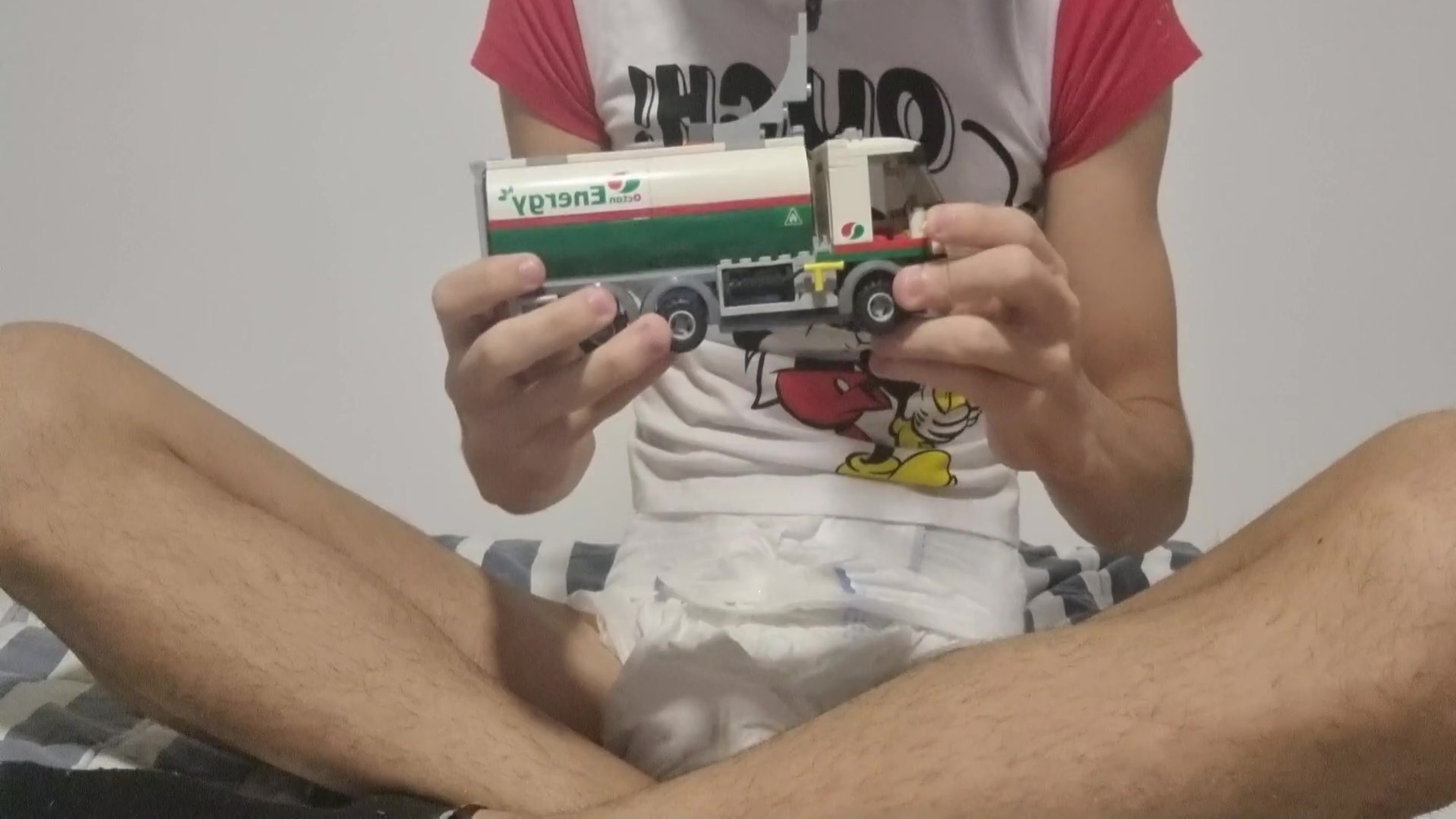 Abdl Diaper Boy Playing And Jerking Off With His Toys