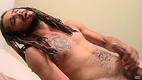 BBC Dom Anderson Strokes His Big Black Cock Until He Cums