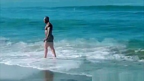 Con! The Red Devil on the beach!