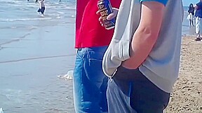 Hands in Pants at The Beach Steps Shameless Male Adjustment Trackies Brit