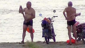 Spy asian older man outdoor