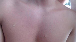 Simon cuming on my chest, then i lick it all till get his cock clean